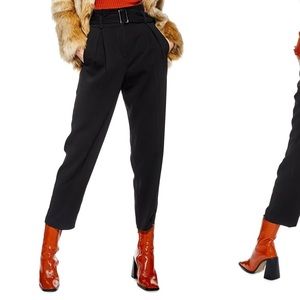 topshop tortoiseshell buckle peg trousers